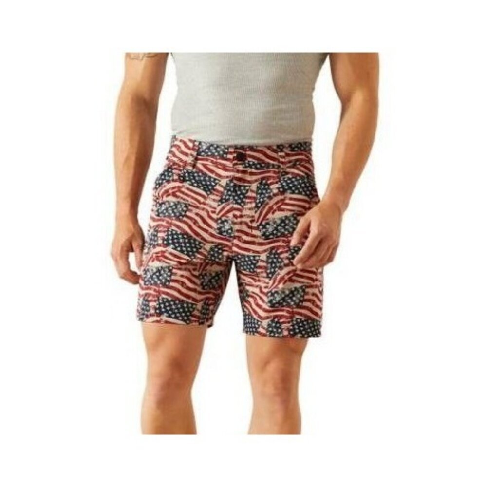 Ariat Tek Men's Patriotic Print 7" Shorts USA Flag 10058927